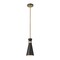 Z-Lite Soriano 1 Light Mini Pendant, Matte Black & Heritage Brass 728MP-MB-HBR - alternate 1